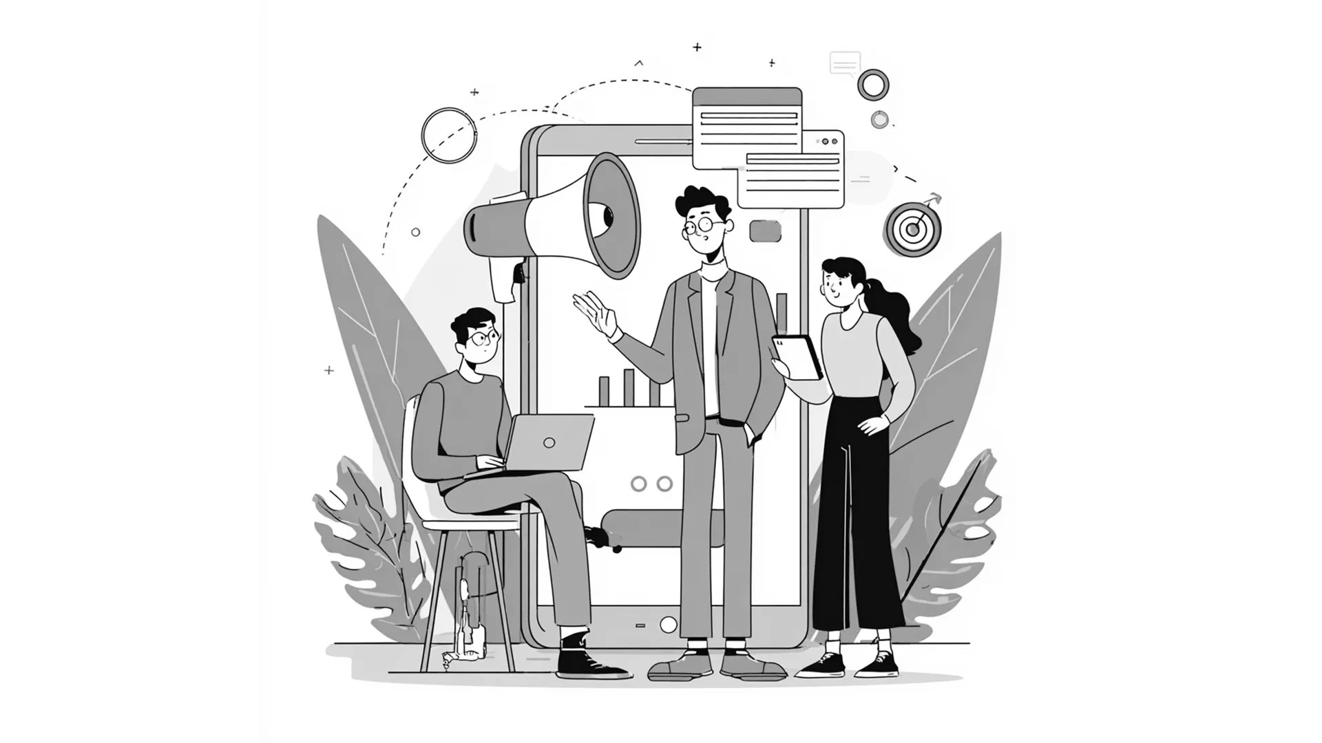 an image explaining how outsourcing digital marketing works