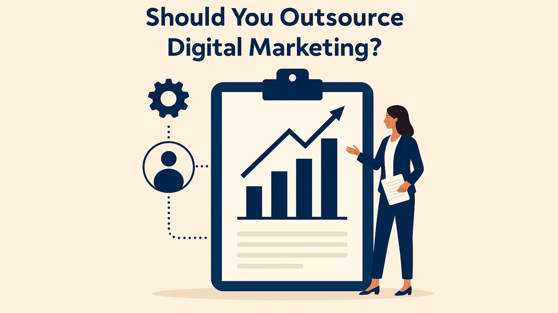 an image showing should you outsource digital marketing