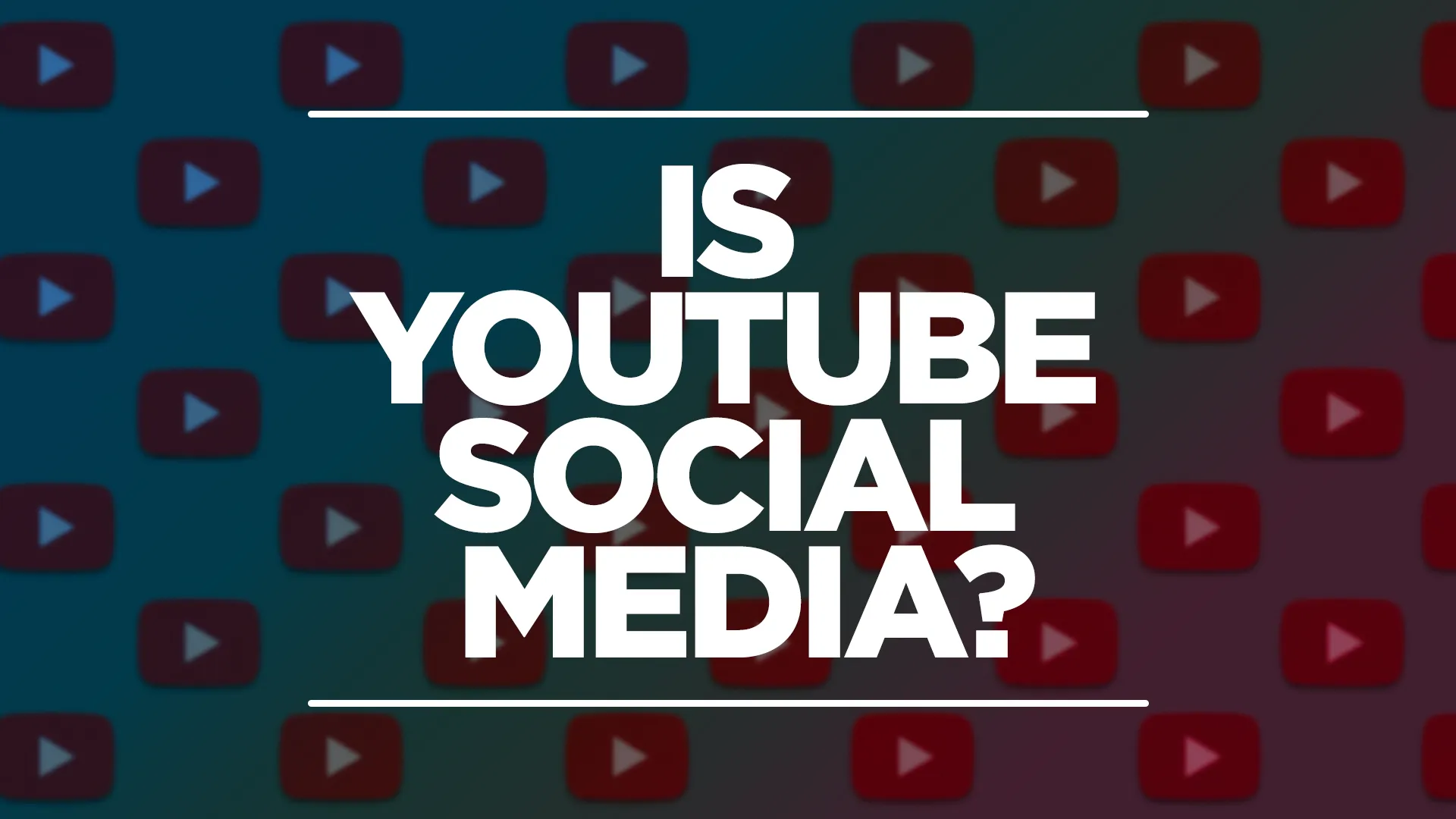 Image showing 'is youtube social media?' with the youtube logo in the background.