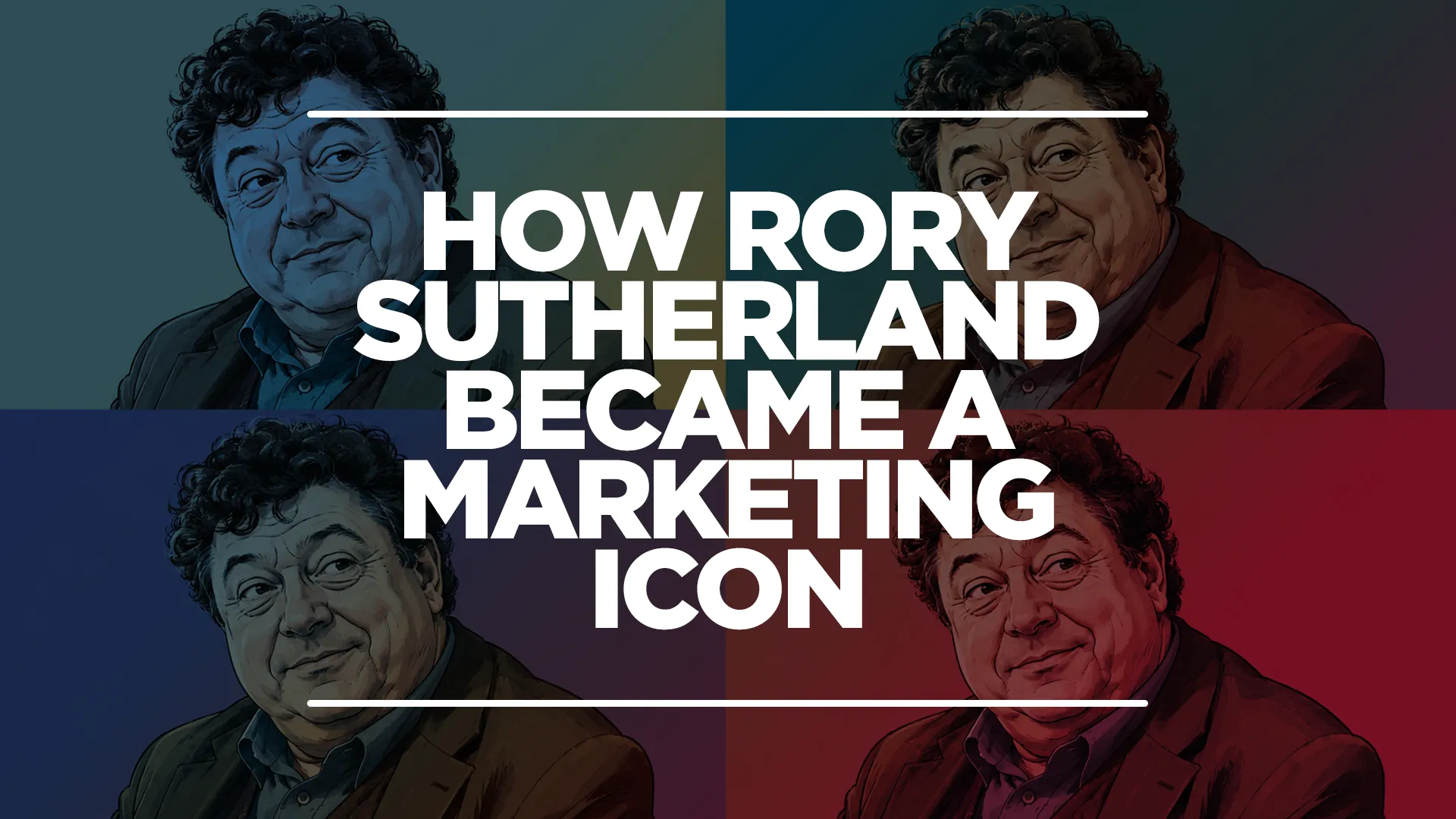Image showing 'how rory sutherland became a marketing icon' with rory sutherland in the background.