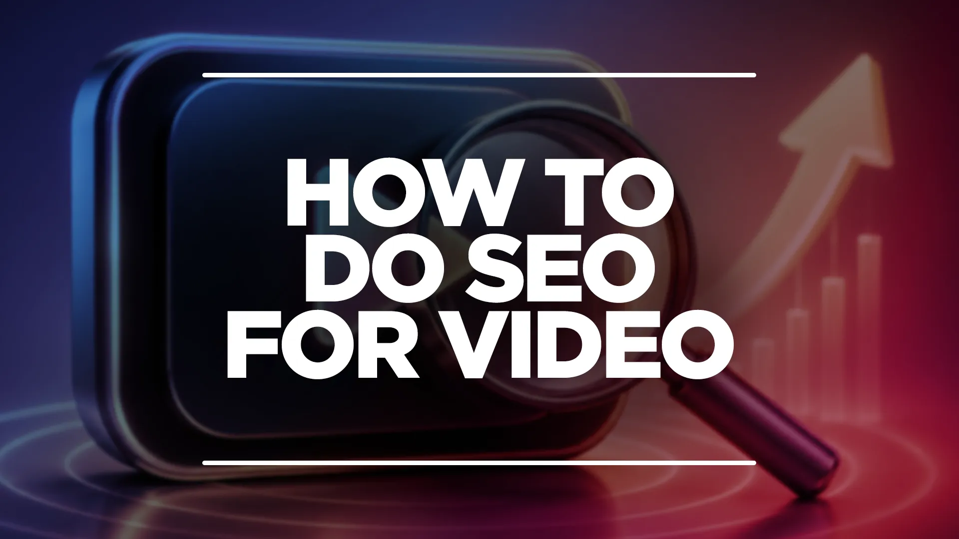 seo for video, with a video in the background.